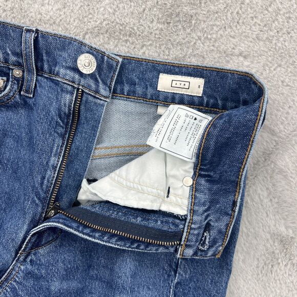 Ayr Jeans Womens 26 Blue The LaLa Made In LA Straight Leg Medium Wash USA Denim - Picture 6 of 16